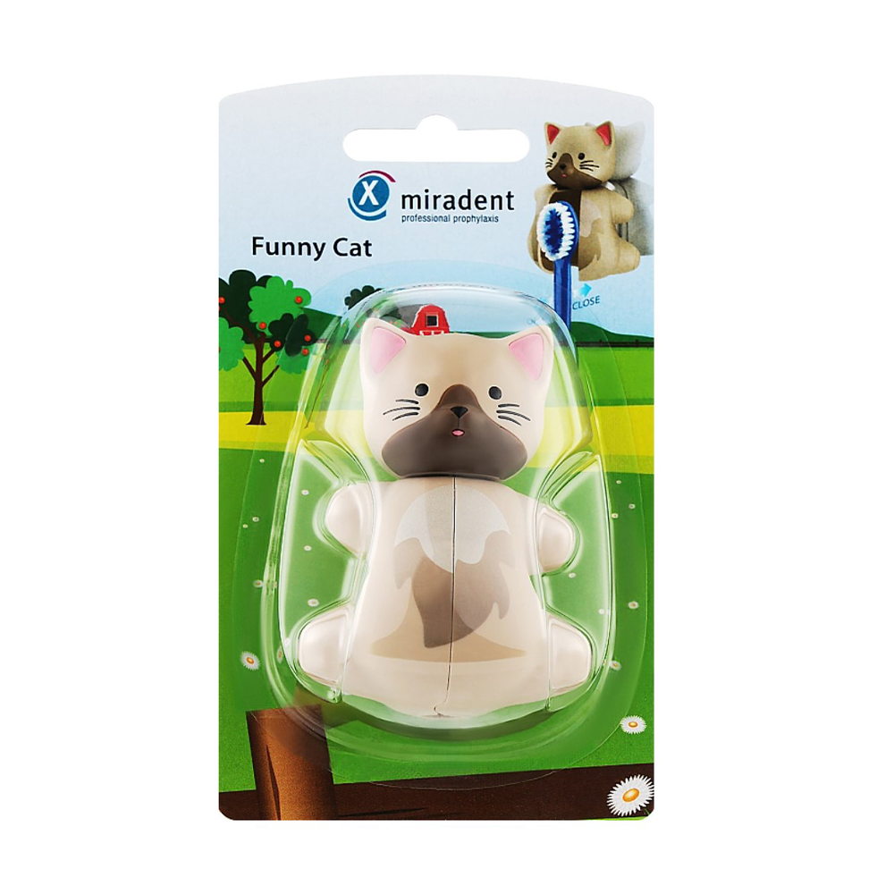 Дитячий футляр для зубної щітки Miradent Funny Animals Holder For The Brush Cat, 1 шт
